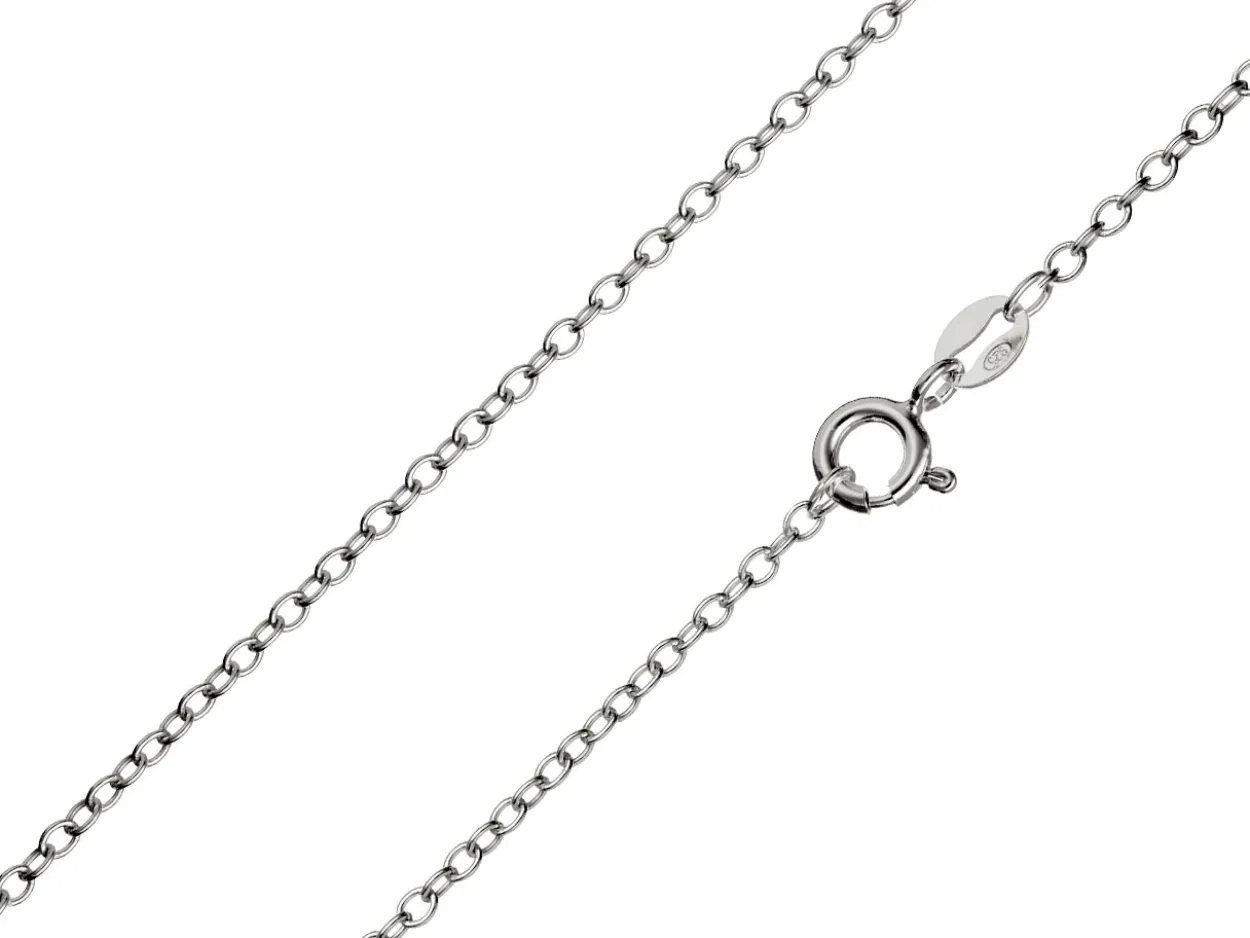 Sterling Silver 1.9mm Oval Trace Chain 22"/55cm Unhallmarked 100% Recycled Silver