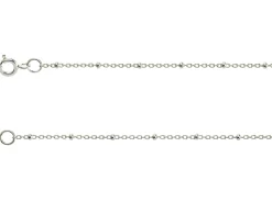 Sterling Silver 1.7mm Oval Trace Chain With Bead Station 18"/45cm Unhallmarked