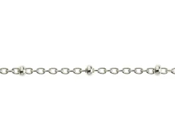 Sterling Silver 1.7mm Oval Trace Chain With Bead Station 18
