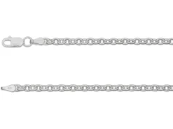 Sterling Silver 3.9mm Oval Trace Chain 18"/45cm Hallmarked, 100% Recycled Silver