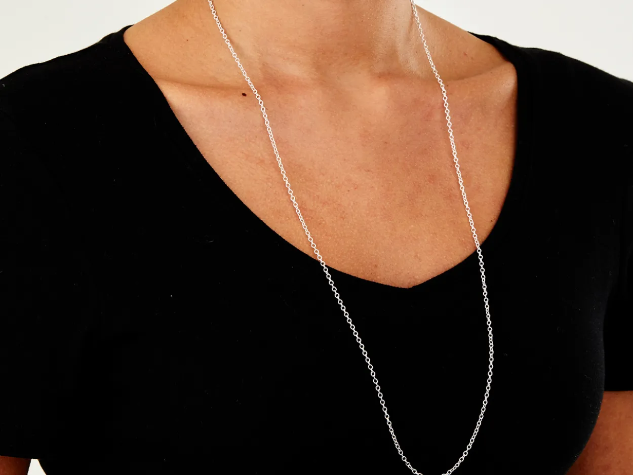 Sterling Silver 2.3mm Oval Trace Chain 30"/76cm Unhallmarked 100% Recycled Silver