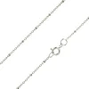 Sterling Silver 1.7mm Oval Trace Chain With Bead Station 16"/40cm Unhallmarked