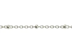 Sterling Silver 1.7mm Oval Trace Chain With Bead Station 16