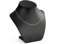Sterling Silver 1.7mm Oval Trace Chain With Bead Station 16