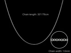 Sterling Silver 1.6mm Oval Trace Chain 30