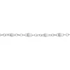 Sterling Silver 1.7mm Oval Trace Chain With White Enamel Bead Station Loose Unhallmarked