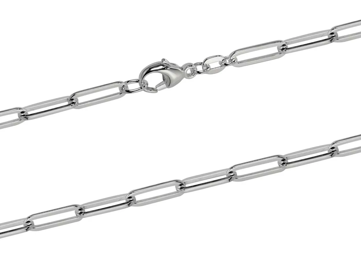 Sterling Silver 3.5mm Paperclip Trace Chain 18"/45cm Hallmarked, 100% Recycled Silver