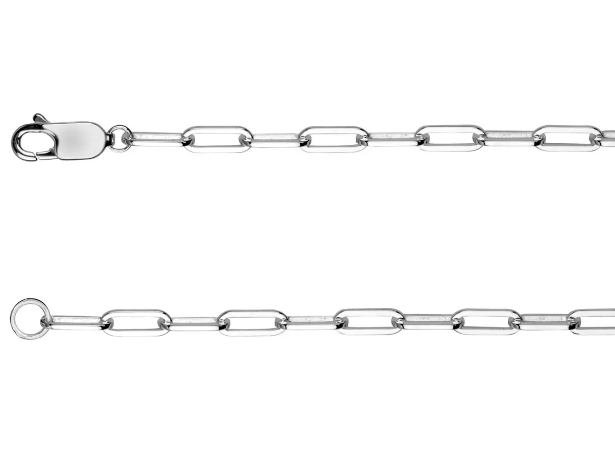 Sterling Silver 3.1mm Paperclip Trace Chain 20"/50cm Unhallmarked 100% Recycled Silver