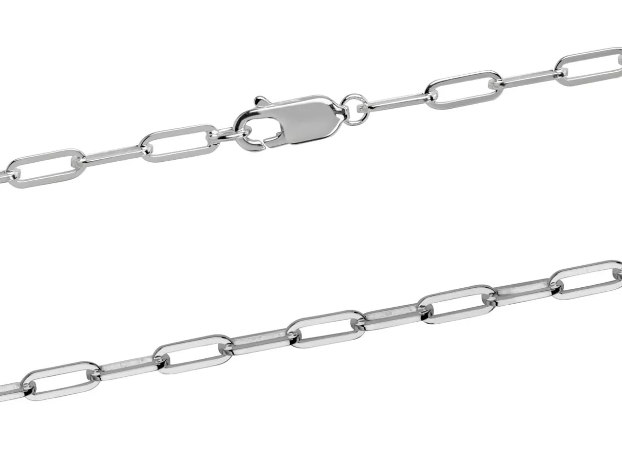 Sterling Silver 3.1mm Paperclip Trace Chain 20"/50cm Unhallmarked 100% Recycled Silver