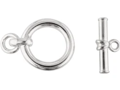 Sterling Silver 14.5mm Plain Ring And Bar 2 Part