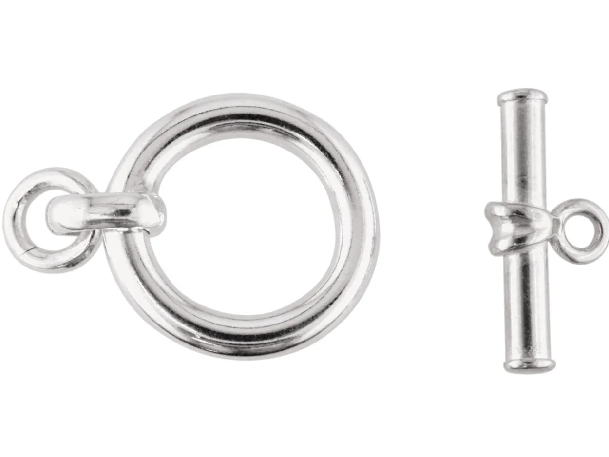 Sterling Silver 14.5mm Plain Ring And Bar 2 Part
