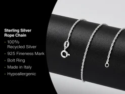 Sterling Silver 1.2mm Prince Of Wales Rope Chain 16"/40cm Unhallmarked 100% Recycled Silver