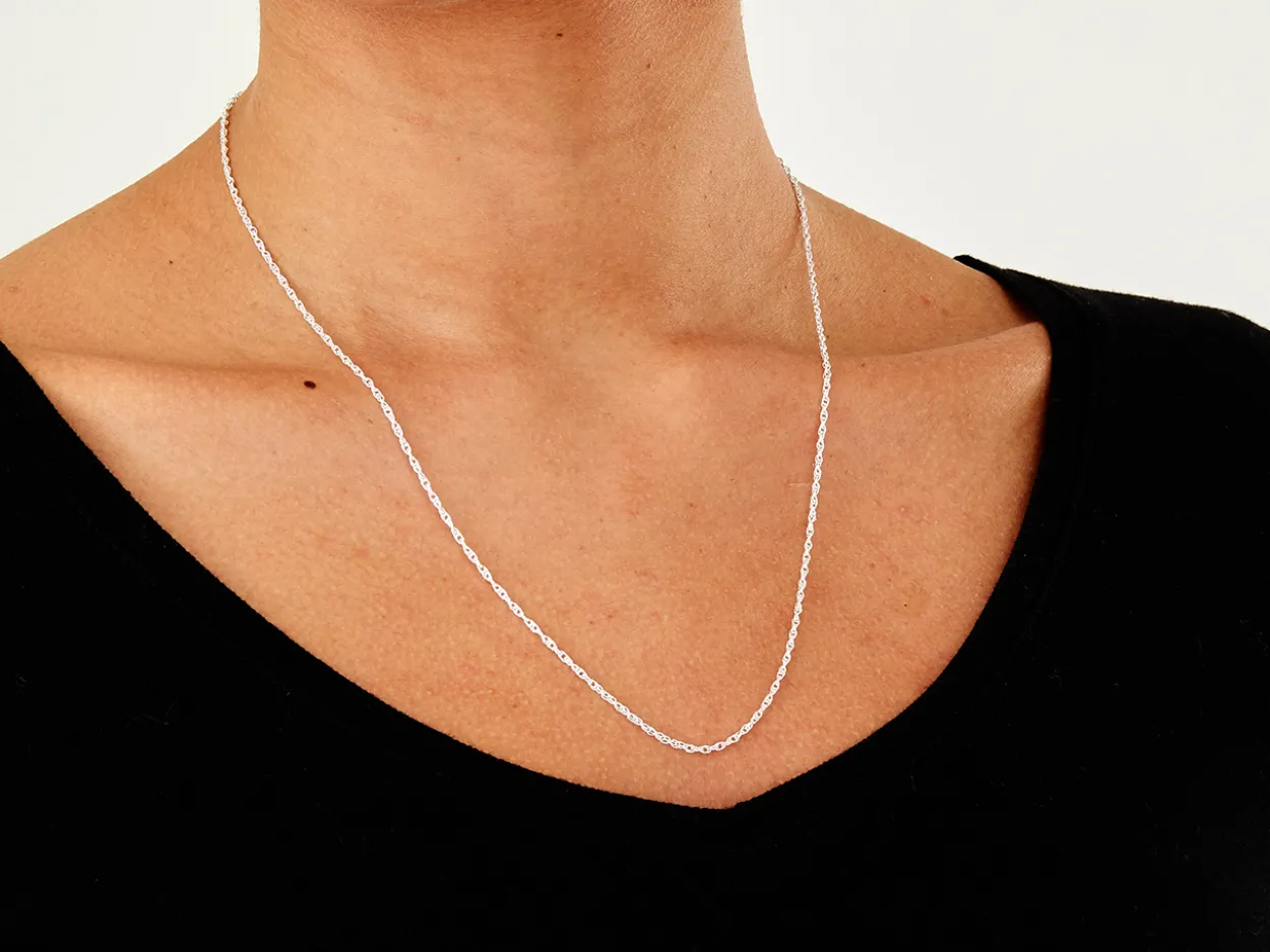 Sterling Silver 1.5mm Prince Of Wales Rope Chain 20"/50cm Unhallmarked 100% Recycled Silver