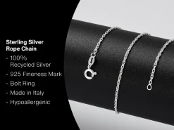 Sterling Silver 1.5mm Prince Of Wales Rope Chain 16"/40cm Unhallmarked 100% Recycled Silver