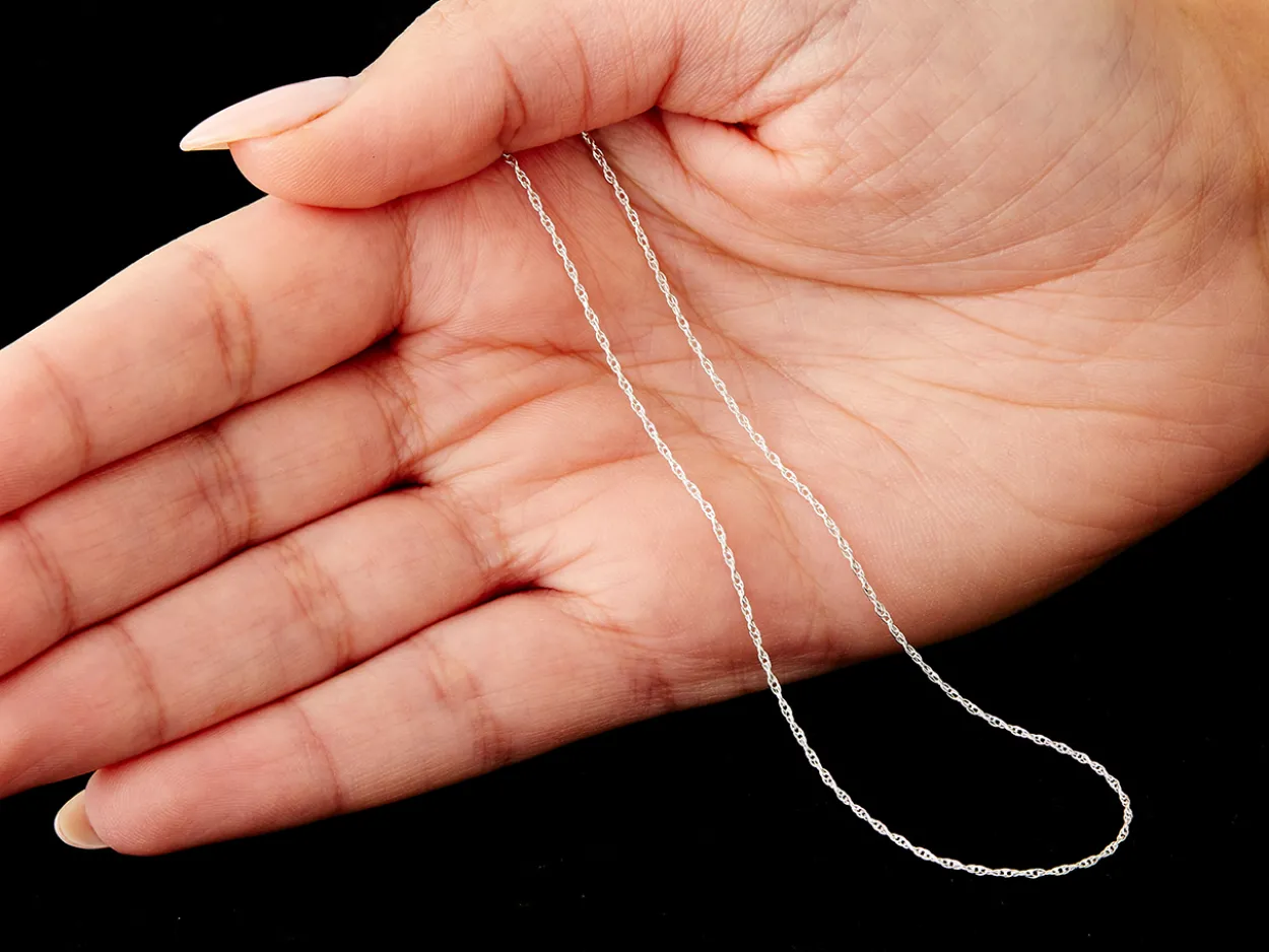 Sterling Silver 1.5mm Prince Of Wales Rope Chain 16"/40cm Unhallmarked 100% Recycled Silver