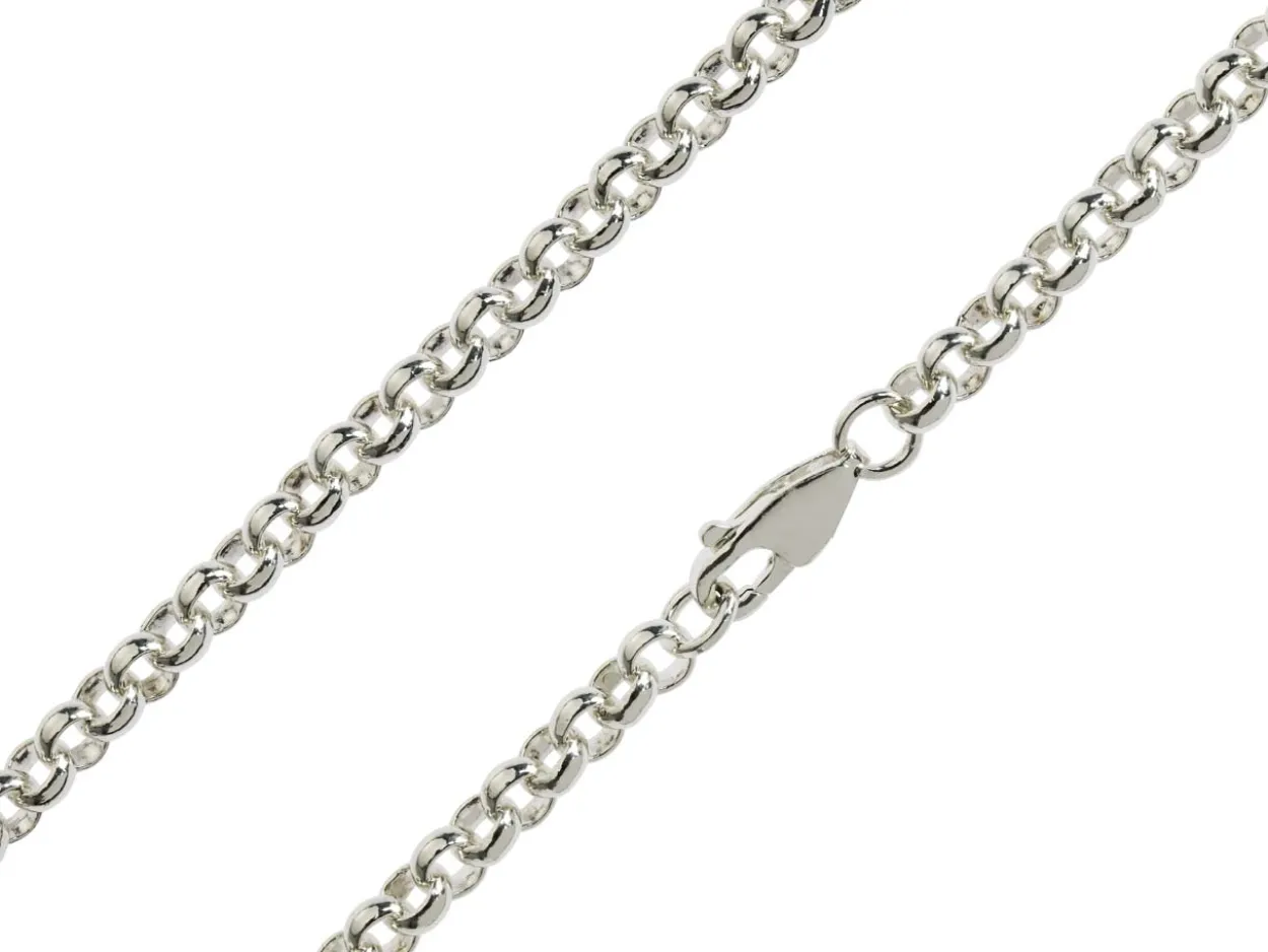Sterling Silver 4.4mm Round Belcher Chain 16"/40cm Hallmarked