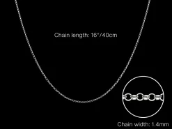 Sterling Silver 1.4mm Round Belcher Chain 16