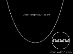 Sterling Silver 1.4mm Round Belcher Chain 20