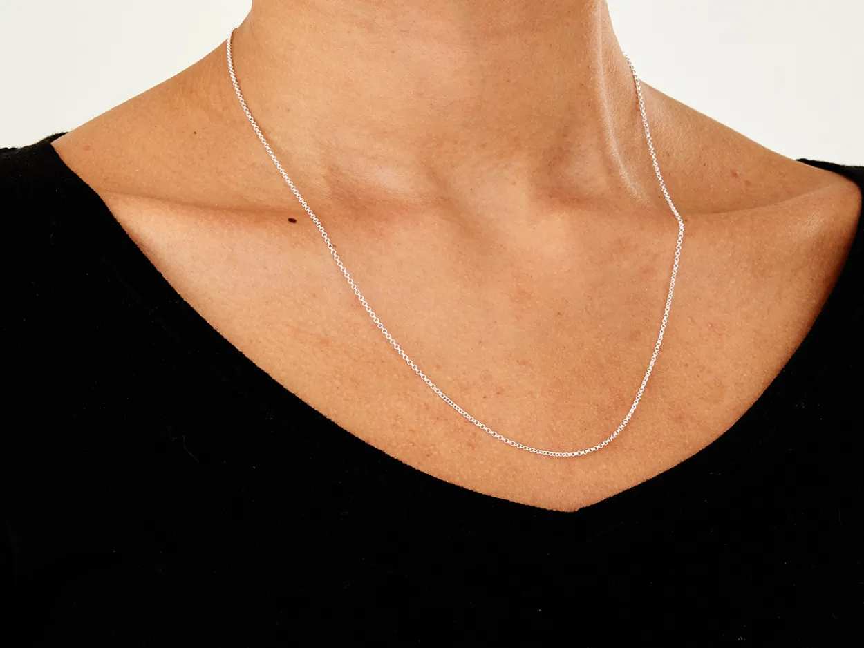 Sterling Silver 1.4mm Round Belcher Chain 20"/50cm Unhallmarked 100% Recycled Silver