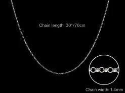 Sterling Silver 1.4mm Round Belcher Chain 30