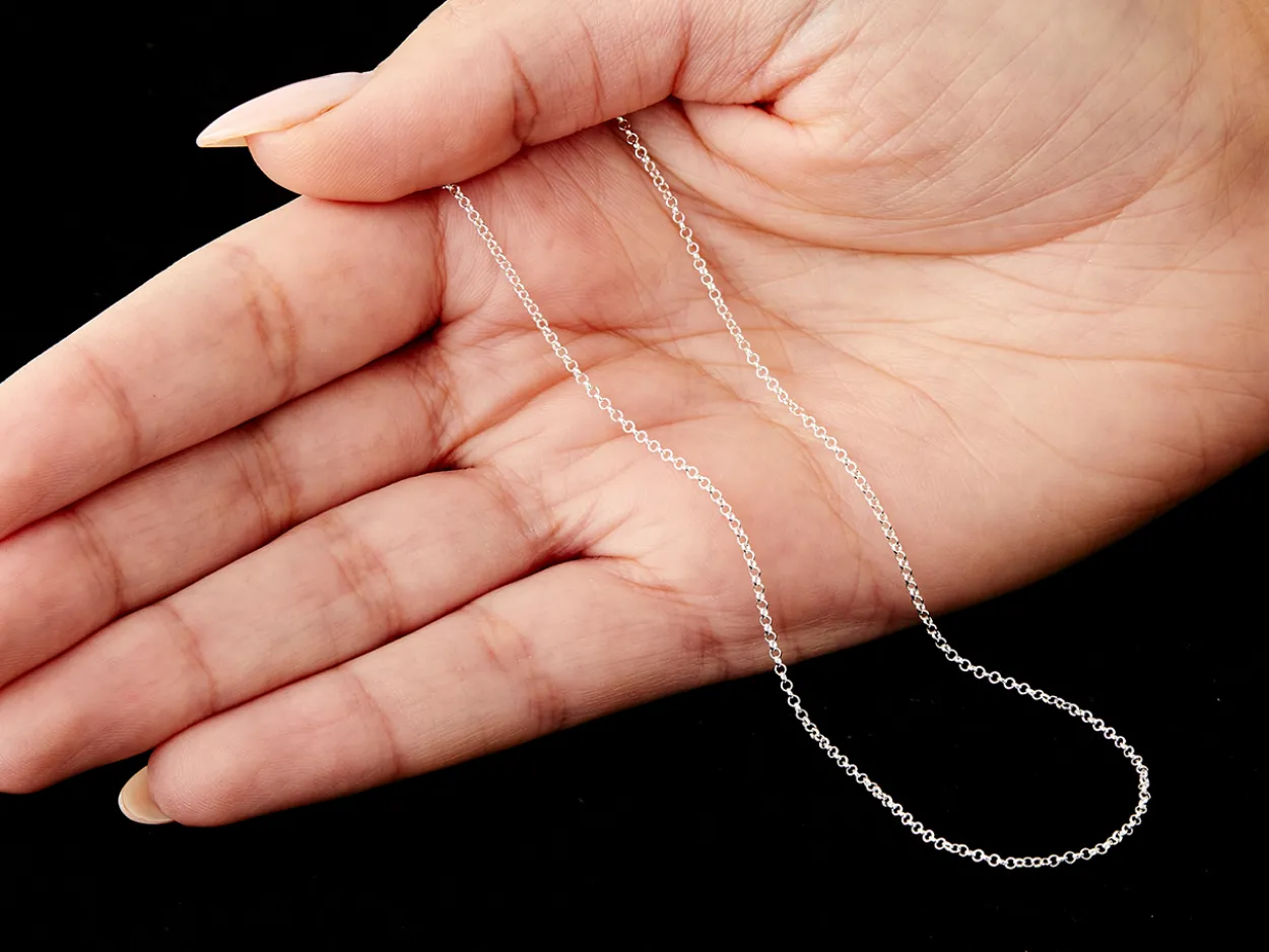 Sterling Silver 1.4mm Round Belcher Chain 30"/76cm Unhallmarked 100% Recycled Silver
