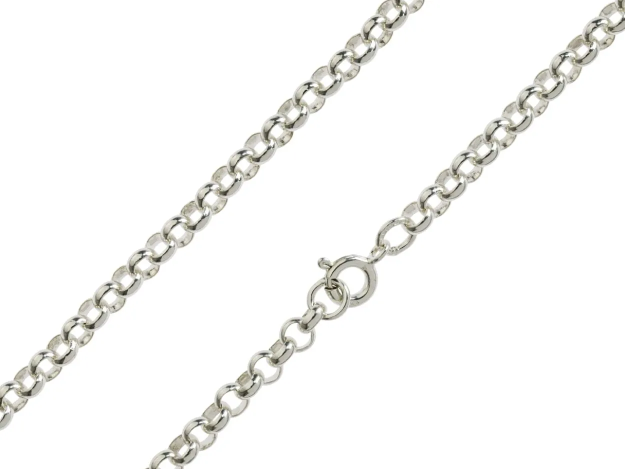 Sterling Silver 4.0mm Round Belcher Chain 16"/40cm Hallmarked