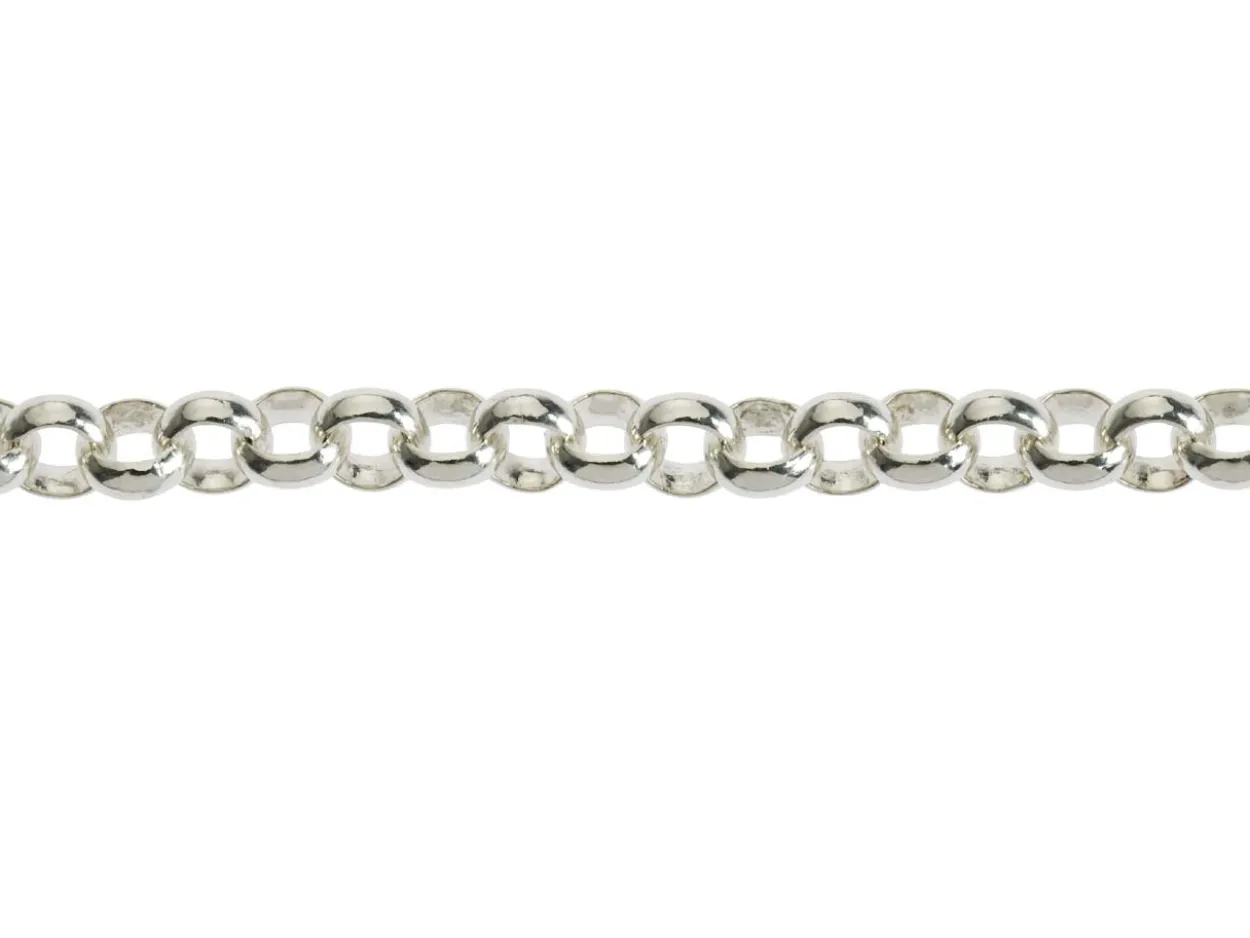 Sterling Silver 4.0mm Round Belcher Chain 16"/40cm Hallmarked
