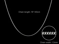 Sterling Silver 1.5mm Round Curb Chain 16