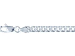 Sterling Silver 4.2mm Round Curb Bracelet 7.5"/19cm Hallmarked, 100% Recycled Silver