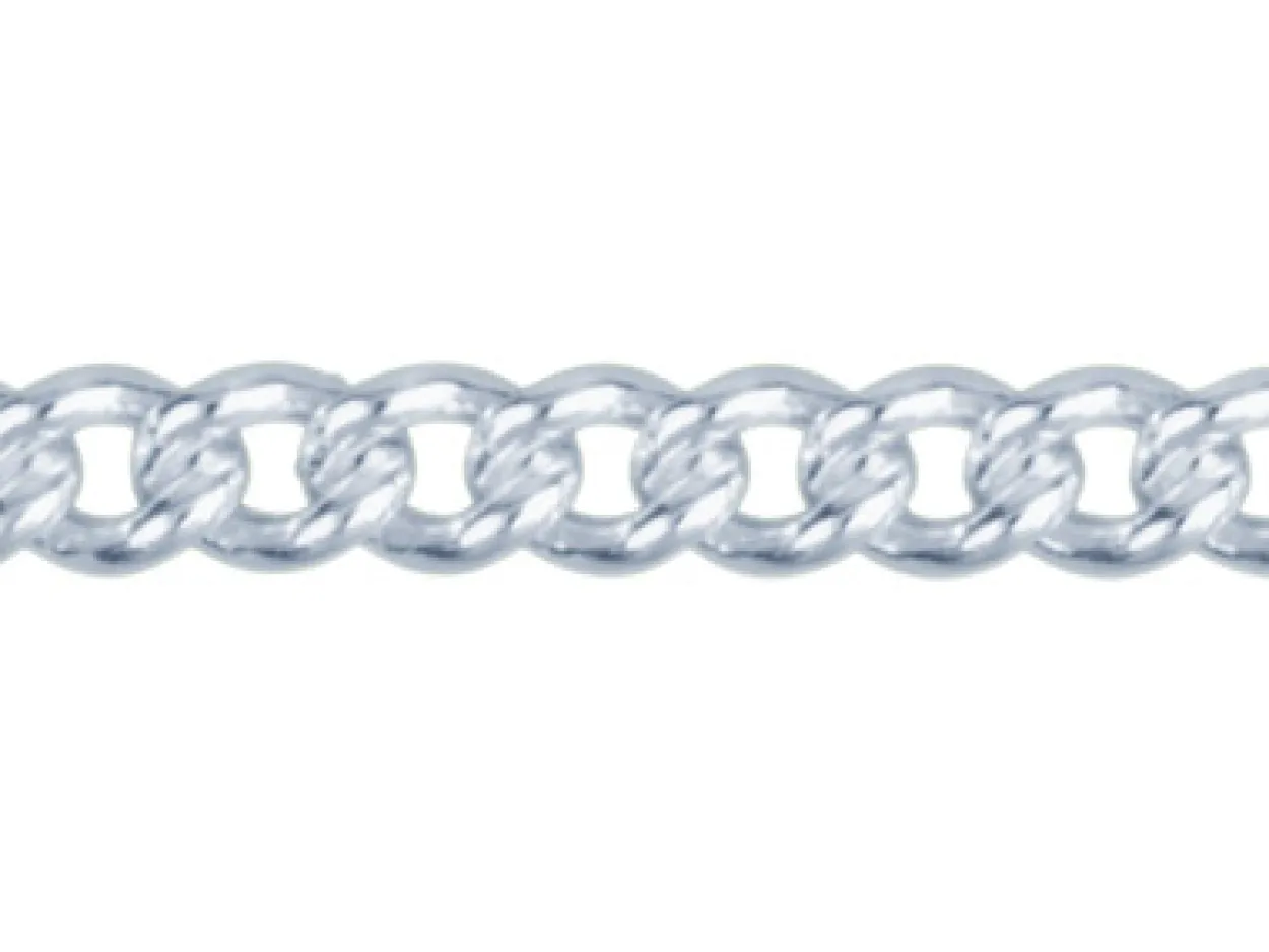Sterling Silver 4.2mm Round Curb Bracelet 7.5"/19cm Hallmarked, 100% Recycled Silver