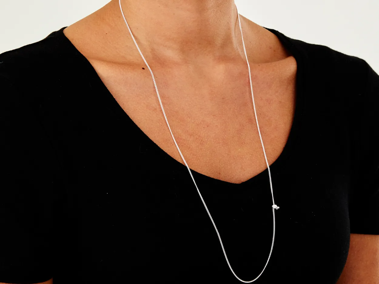 Sterling Silver 1.5mm Round Curb Chain 30"/76cm Unhallmarked 100% Recycled Silver
