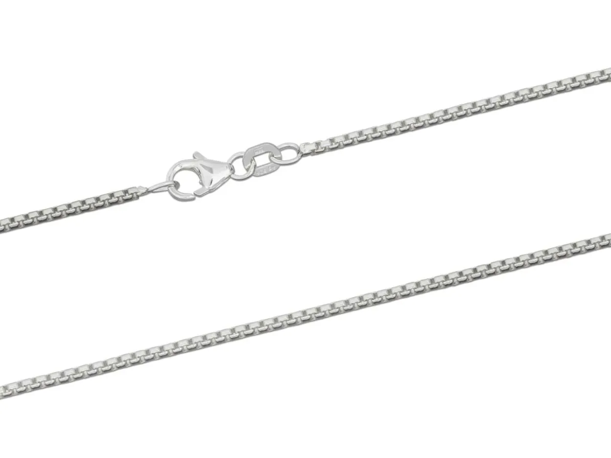 Sterling Silver 1.6mm Rounded Box Chain 16"/40cm Unhallmarked
