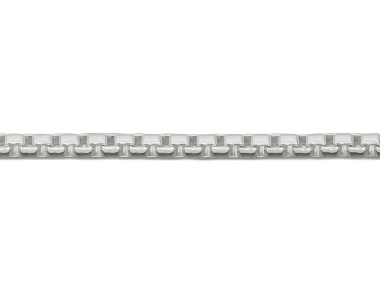 Sterling Silver 1.6mm Rounded Box Chain 16"/40cm Unhallmarked