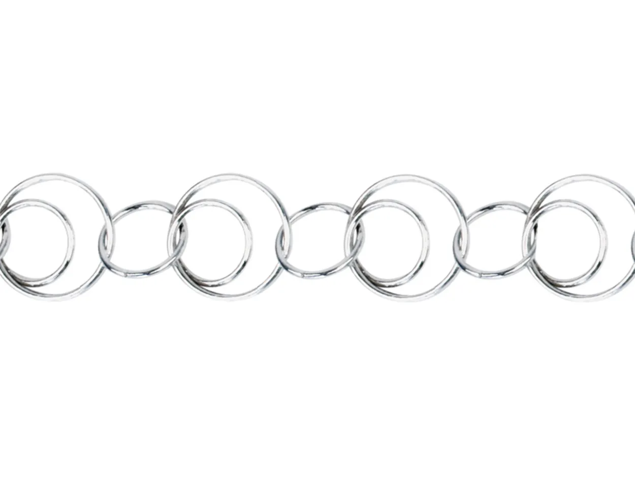 Sterling Silver 14.0mm Round Multi Link Trace Chain Loose Unhallmarked