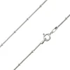 Sterling Silver 1.9mm Round Snake Chain Withwith Bead Station Bracelet 7.5"/19cm Unhallmarked
