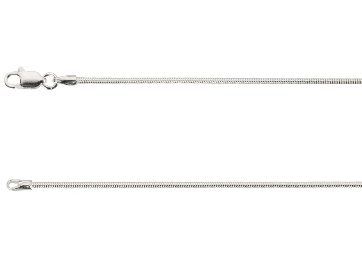 Sterling Silver 1.2mm Round Snake Chain 18"/45cm Unhallmarked 100% Recycled Silver