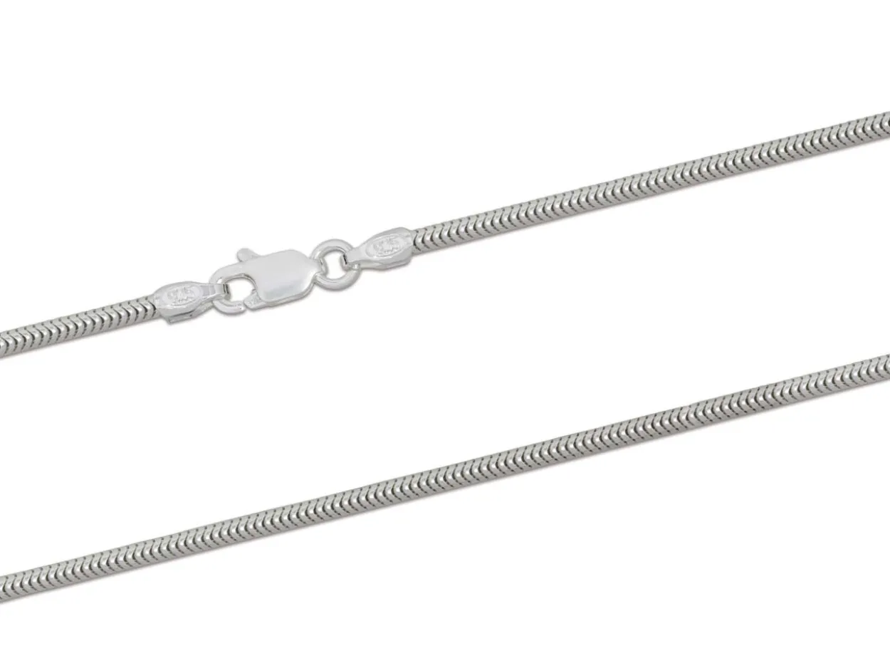 Sterling Silver 1.6mm Round Snake Chain 16"/40cm Unhallmarked 100% Recycled Silver