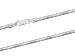 Sterling Silver 2.4mm Round Snake Chain 18"/45cm Hallmarked, 100% Recycled Silver