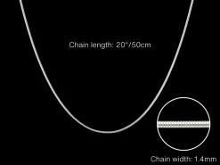 Sterling Silver 1.4mm Round Snake Chain 20