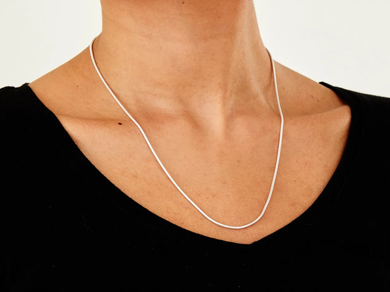 Sterling Silver 1.4mm Round Snake Chain 20"/50cm Unhallmarked 100% Recycled Silver