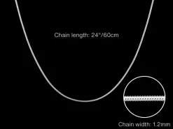 Sterling Silver 1.2mm Round Snake Chain 24