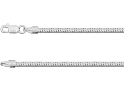 Sterling Silver 2.4mm Round Snake Chain 16"/40cm Hallmarked, 100% Recycled Silver