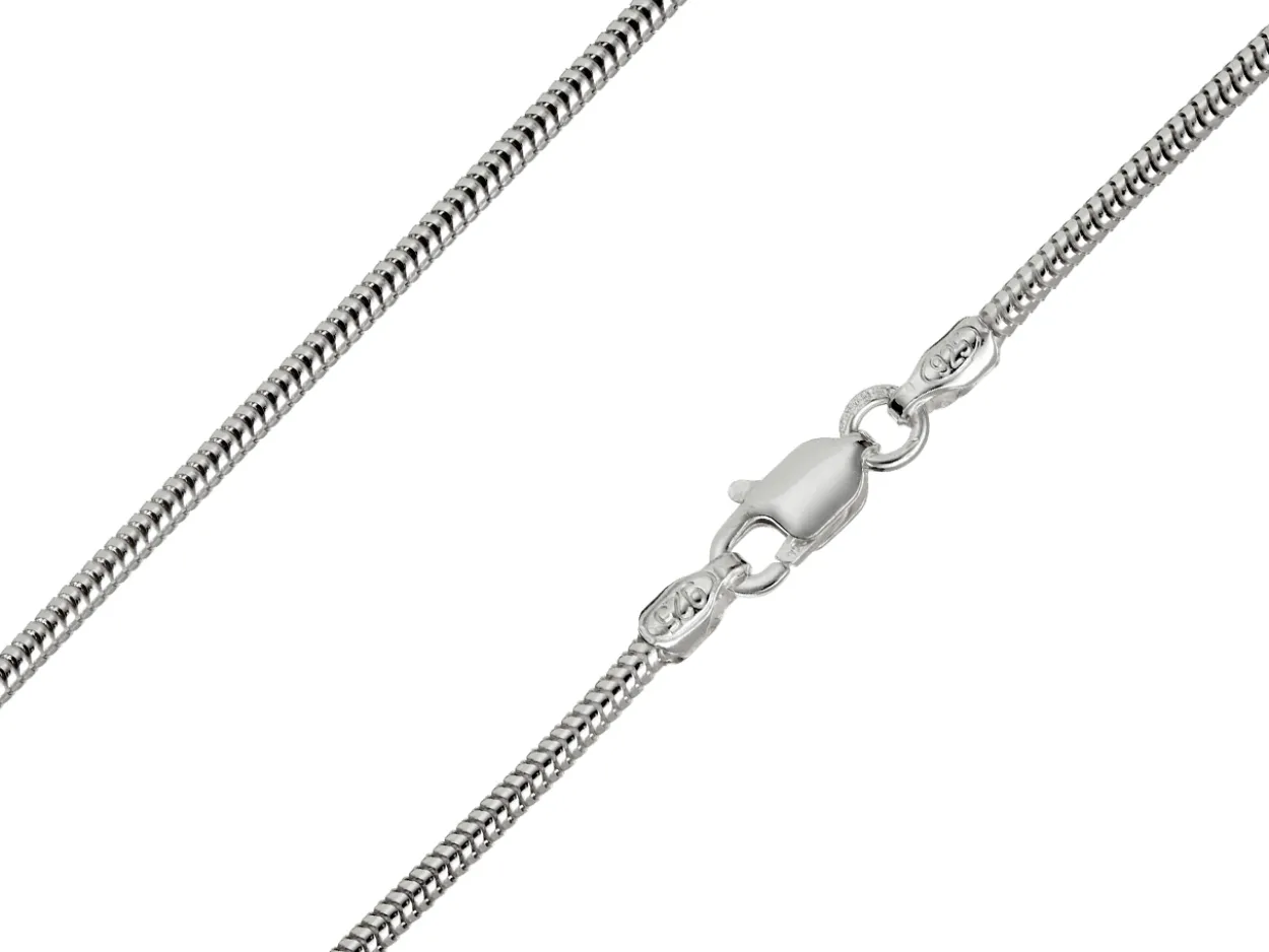 Sterling Silver 1.6mm Round Snake Chain 30"/76cm Unhallmarked 100% Recycled Silver