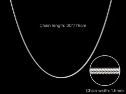 Sterling Silver 1.6mm Round Snake Chain 30