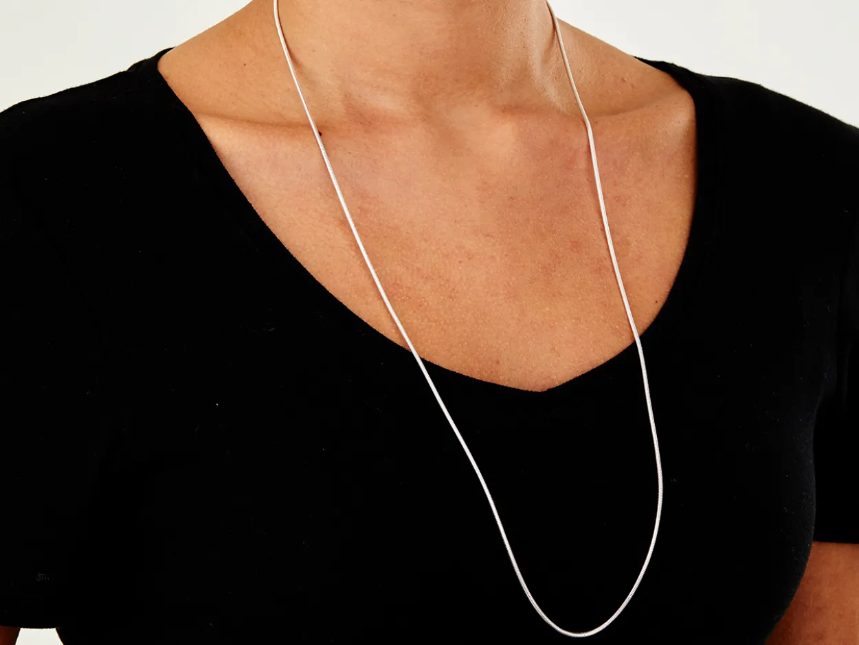 Sterling Silver 1.6mm Round Snake Chain 30"/76cm Unhallmarked 100% Recycled Silver