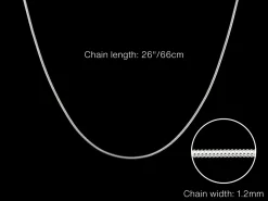 Sterling Silver 1.2mm Round Snake Chain 26