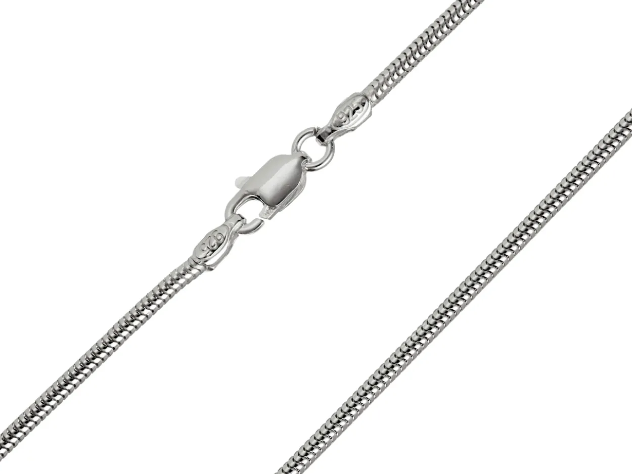 Sterling Silver 1.6mm Round Snake Chain 26"/66cm Unhallmarked 100% Recycled Silver