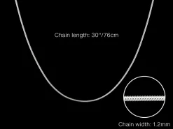 Sterling Silver 1.2mm Round Snake Chain 30