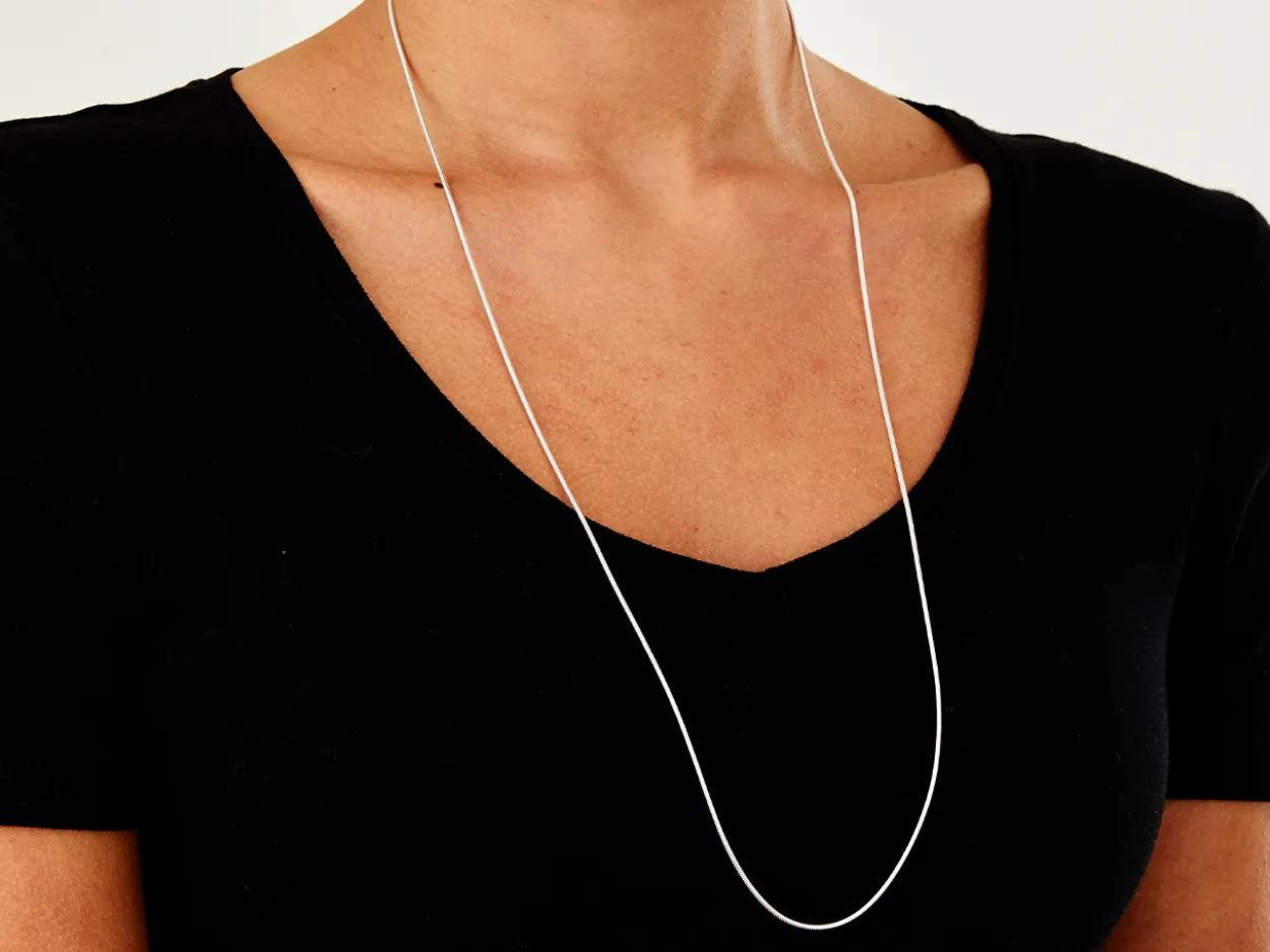 Sterling Silver 1.2mm Round Snake Chain 30"/76cm Unhallmarked 100% Recycled Silver