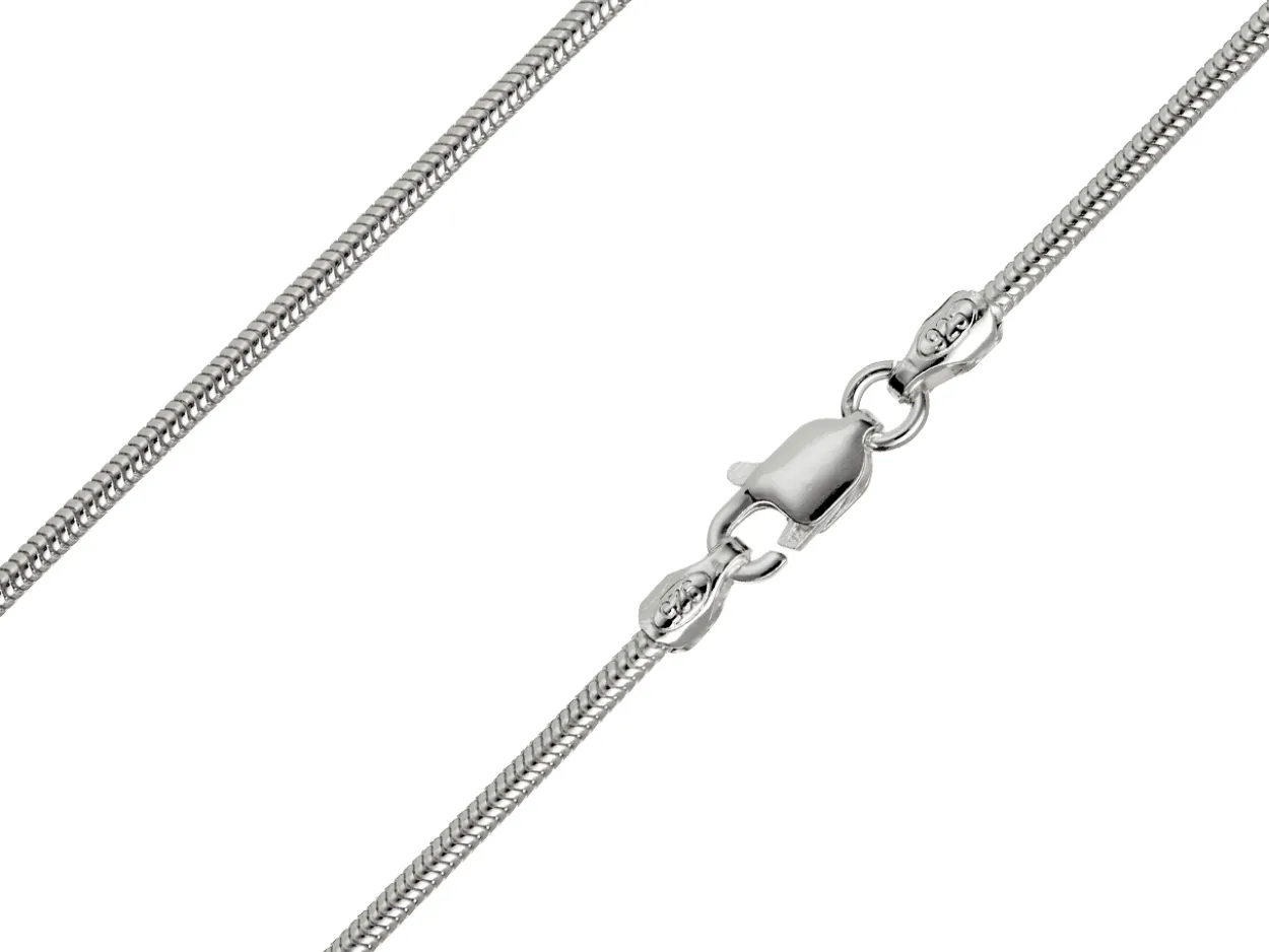 Sterling Silver 1.4mm Round Snake Chain 24"/60cm Unhallmarked 100% Recycled Silver